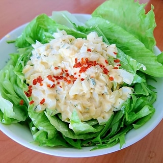 レタスと水菜の卵サラダ